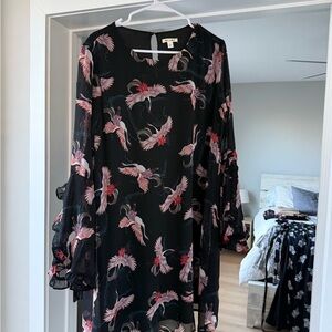Miami Black and Pink Long Sleeve Dress